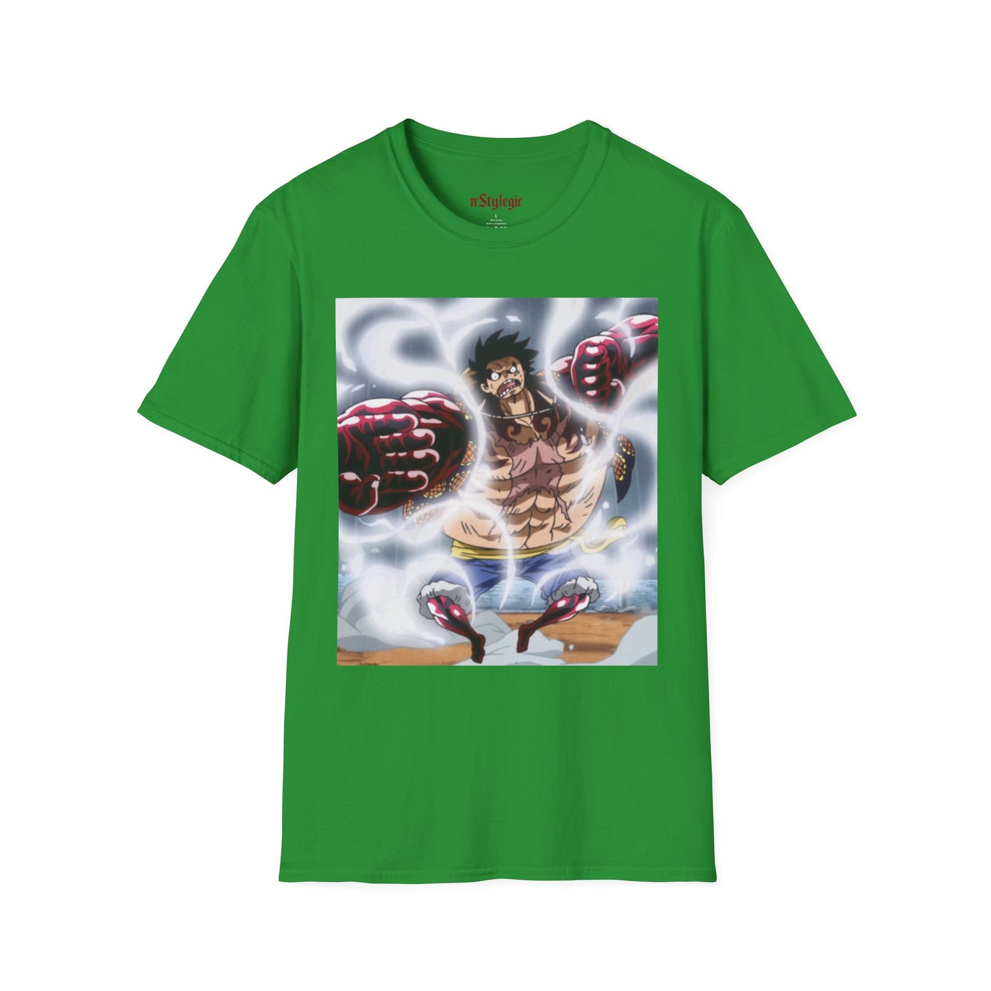 Luffy Gear 4 Anime Tee - one piece luffy gear 4 bounce man anime shirt graphic tee unisex Gear 4 Bounce Man Tee – Luffy in Gear 4 transformation with Haki aura
