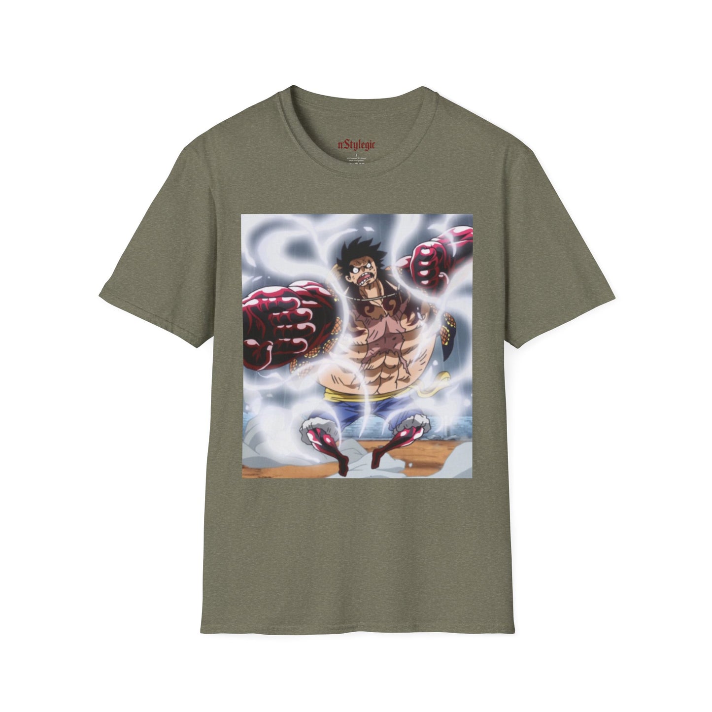 Luffy Gear 4 Anime Tee - one piece luffy gear 4 bounce man anime shirt graphic tee unisex Gear 4 Bounce Man Tee – Luffy in Gear 4 transformation with Haki aura
