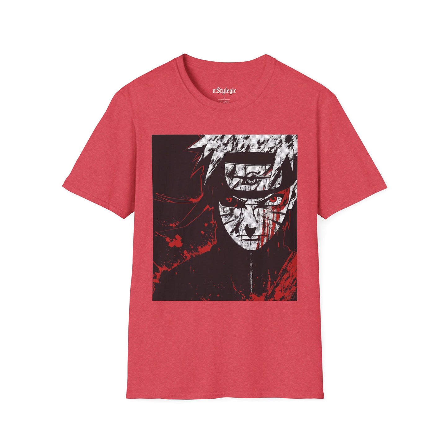 Naruto Nine Tails Tee - naruto nine tails shinobi anime shirt graphic tee unisex Nine Tails Tee – Naruto with blood-red splashes and metal headband
