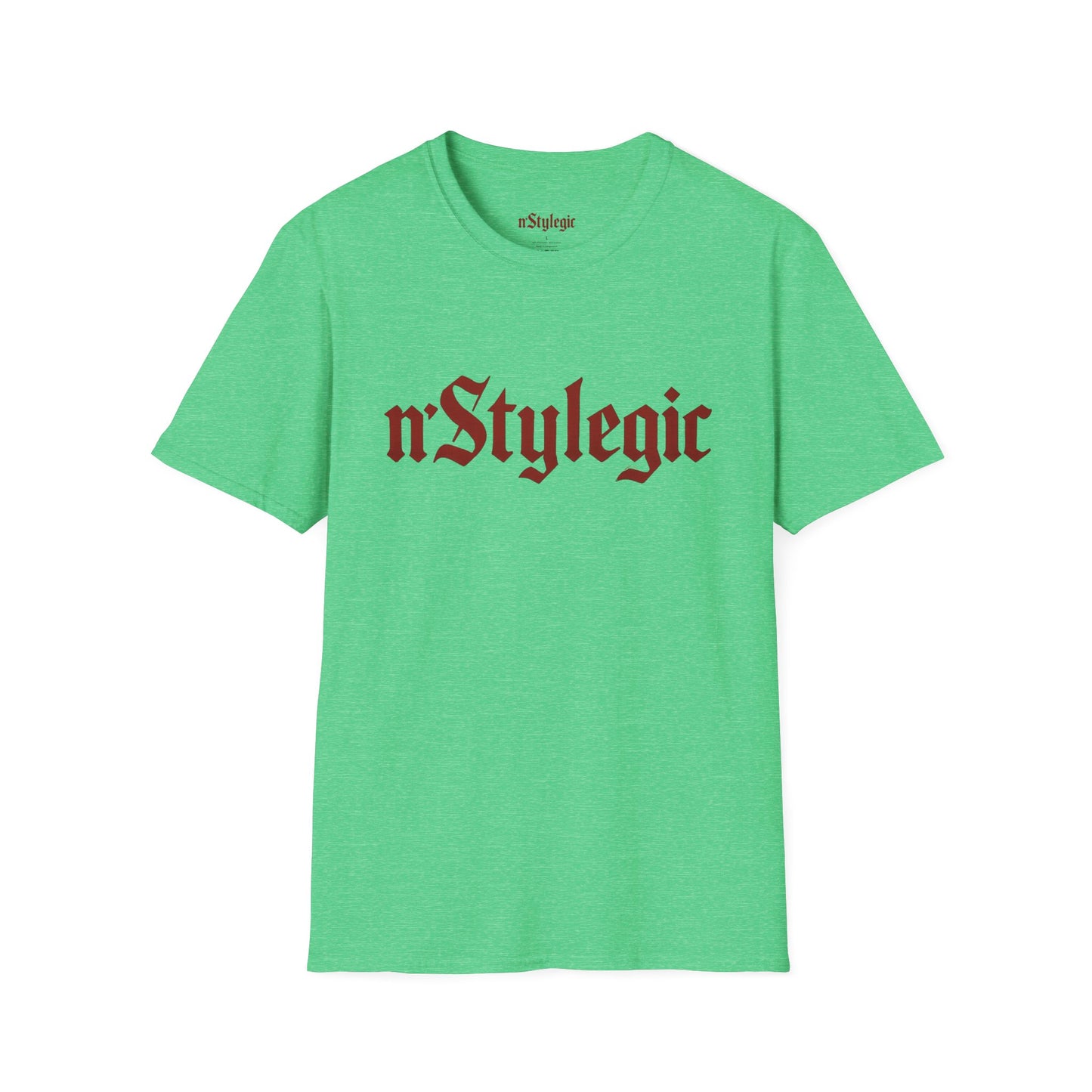 n’Stylegic Logo Streetwear Tee - logo tee streetwear minimalist graphic tee unisex n’Stylegic Logo Tee – Gothic red logo on minimalist black shirt streetwear branding
