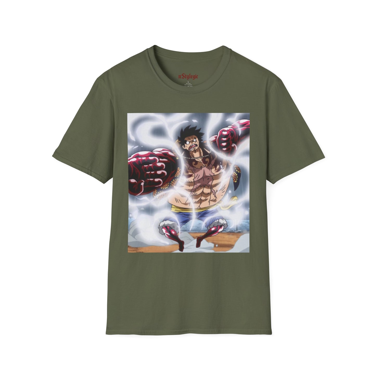 Luffy Gear 4 Anime Tee - one piece luffy gear 4 bounce man anime shirt graphic tee unisex Gear 4 Bounce Man Tee – Luffy in Gear 4 transformation with Haki aura