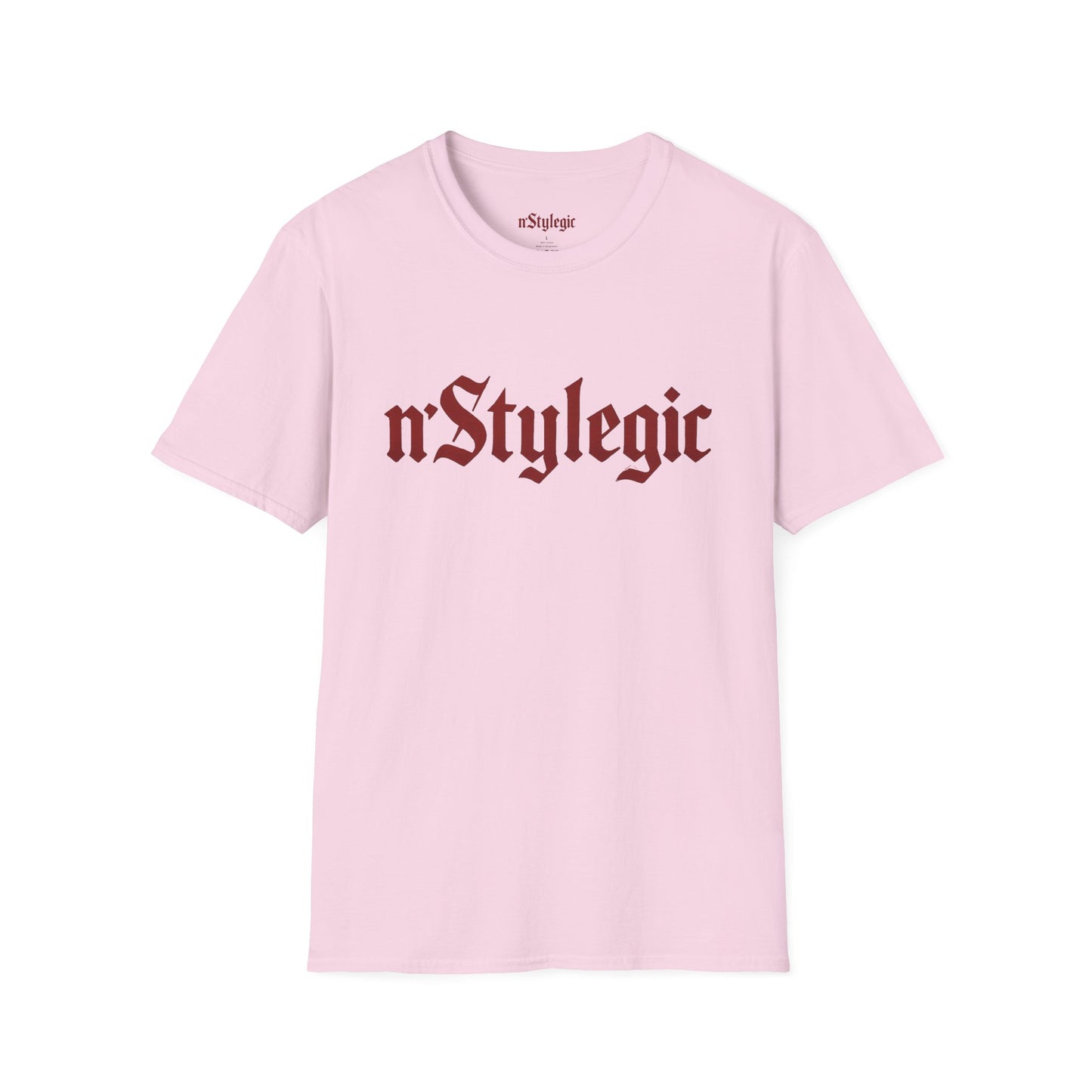 n’Stylegic Logo Streetwear Tee - logo tee streetwear minimalist graphic tee unisex n’Stylegic Logo Tee – Gothic red logo on minimalist black shirt streetwear branding