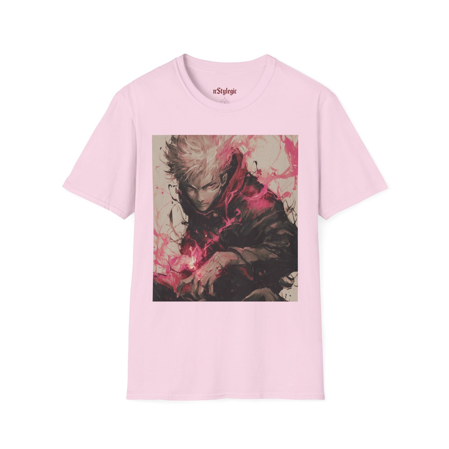 Gojo Limitless Anime Tee - jujutsu kaisen gojo anime shirt graphic tee unisex Limitless Surge Tee – Satoru Gojo surrounded by swirling cursed energy in pink-red tones