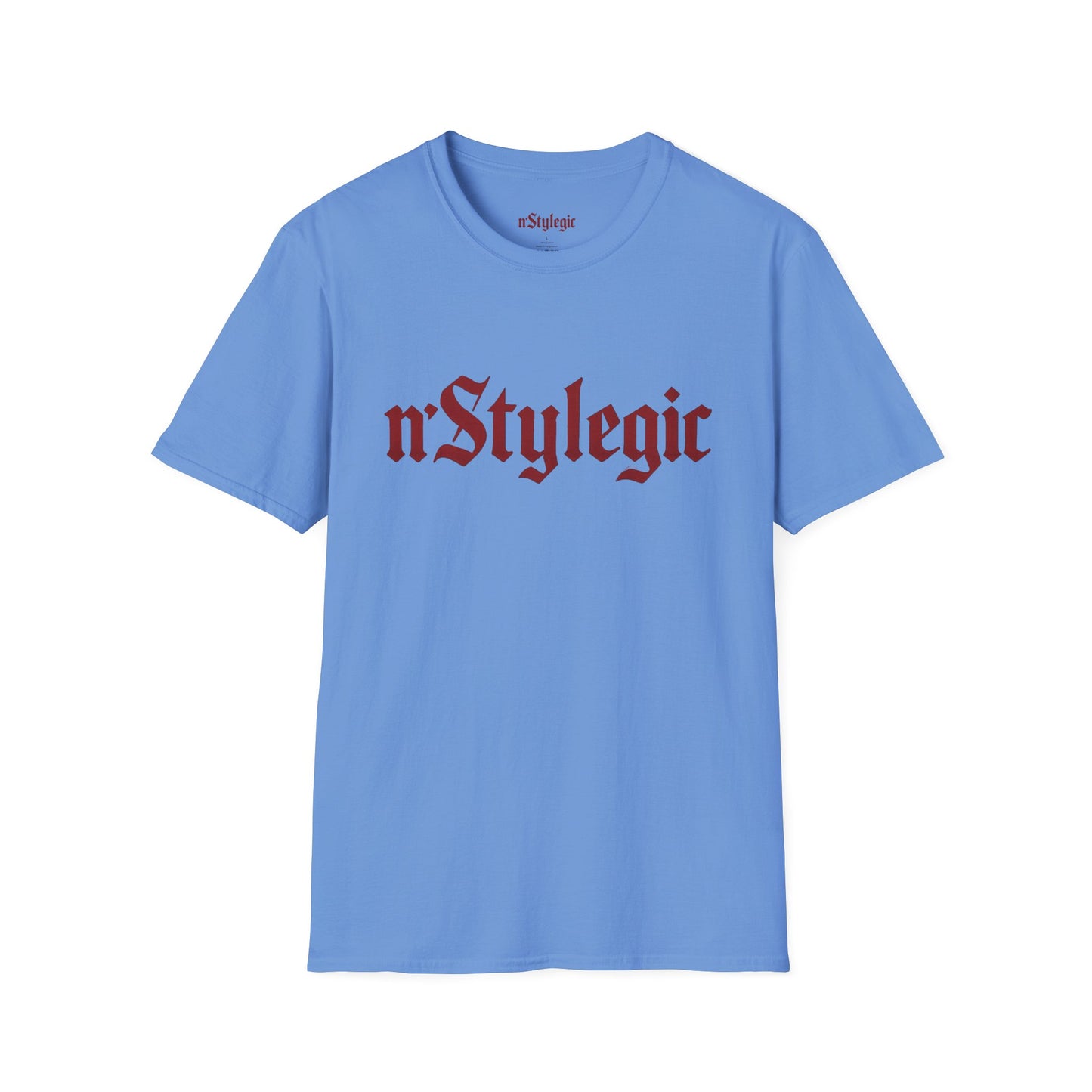 n’Stylegic Logo Streetwear Tee - logo tee streetwear minimalist graphic tee unisex n’Stylegic Logo Tee – Gothic red logo on minimalist black shirt streetwear branding