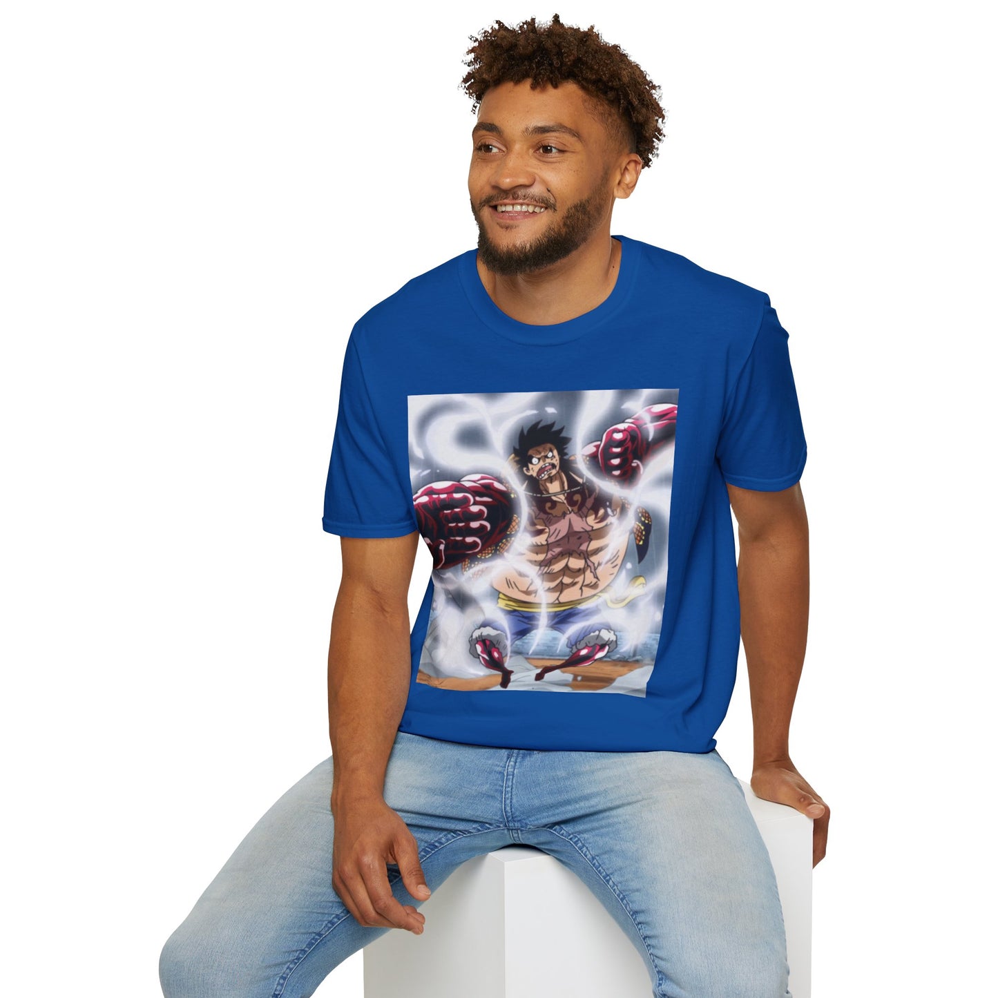 Luffy Gear 4 Anime Tee - one piece luffy gear 4 bounce man anime shirt graphic tee unisex Gear 4 Bounce Man Tee – Luffy in Gear 4 transformation with Haki aura