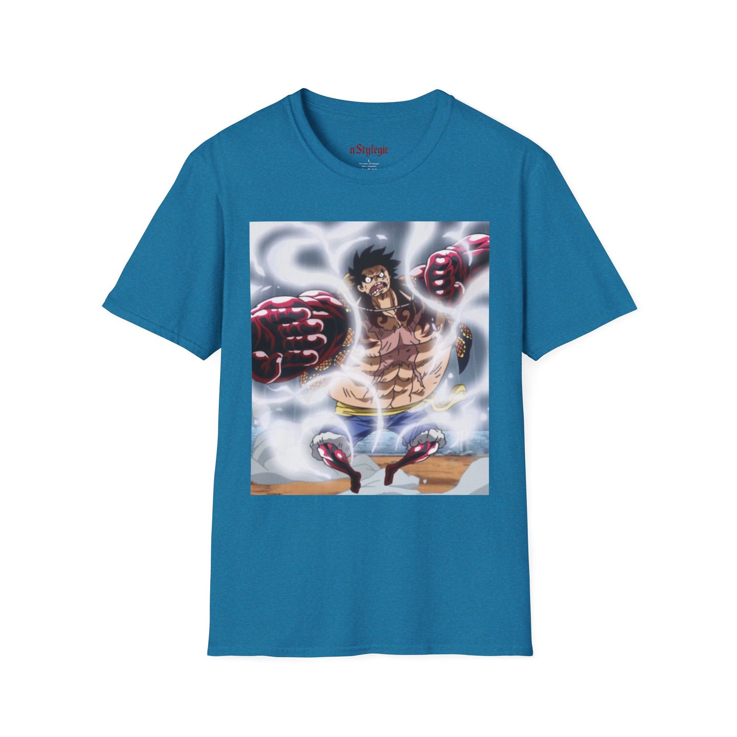 Luffy Gear 4 Anime Tee - one piece luffy gear 4 bounce man anime shirt graphic tee unisex Gear 4 Bounce Man Tee – Luffy in Gear 4 transformation with Haki aura