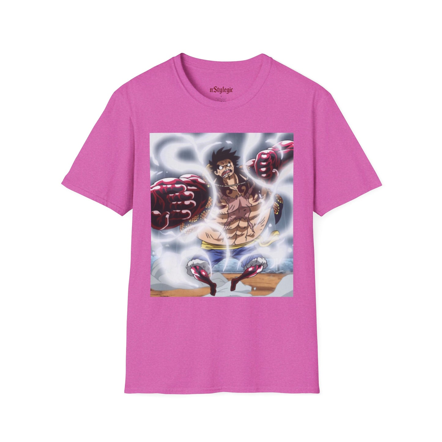 Luffy Gear 4 Anime Tee - one piece luffy gear 4 bounce man anime shirt graphic tee unisex Gear 4 Bounce Man Tee – Luffy in Gear 4 transformation with Haki aura