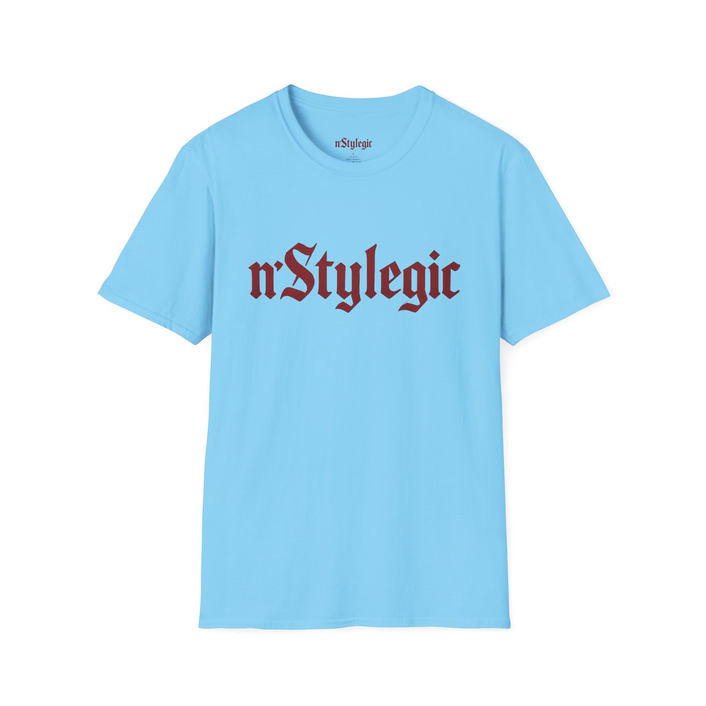 n’Stylegic Logo Streetwear Tee - logo tee streetwear minimalist graphic tee unisex n’Stylegic Logo Tee – Gothic red logo on minimalist black shirt streetwear branding
