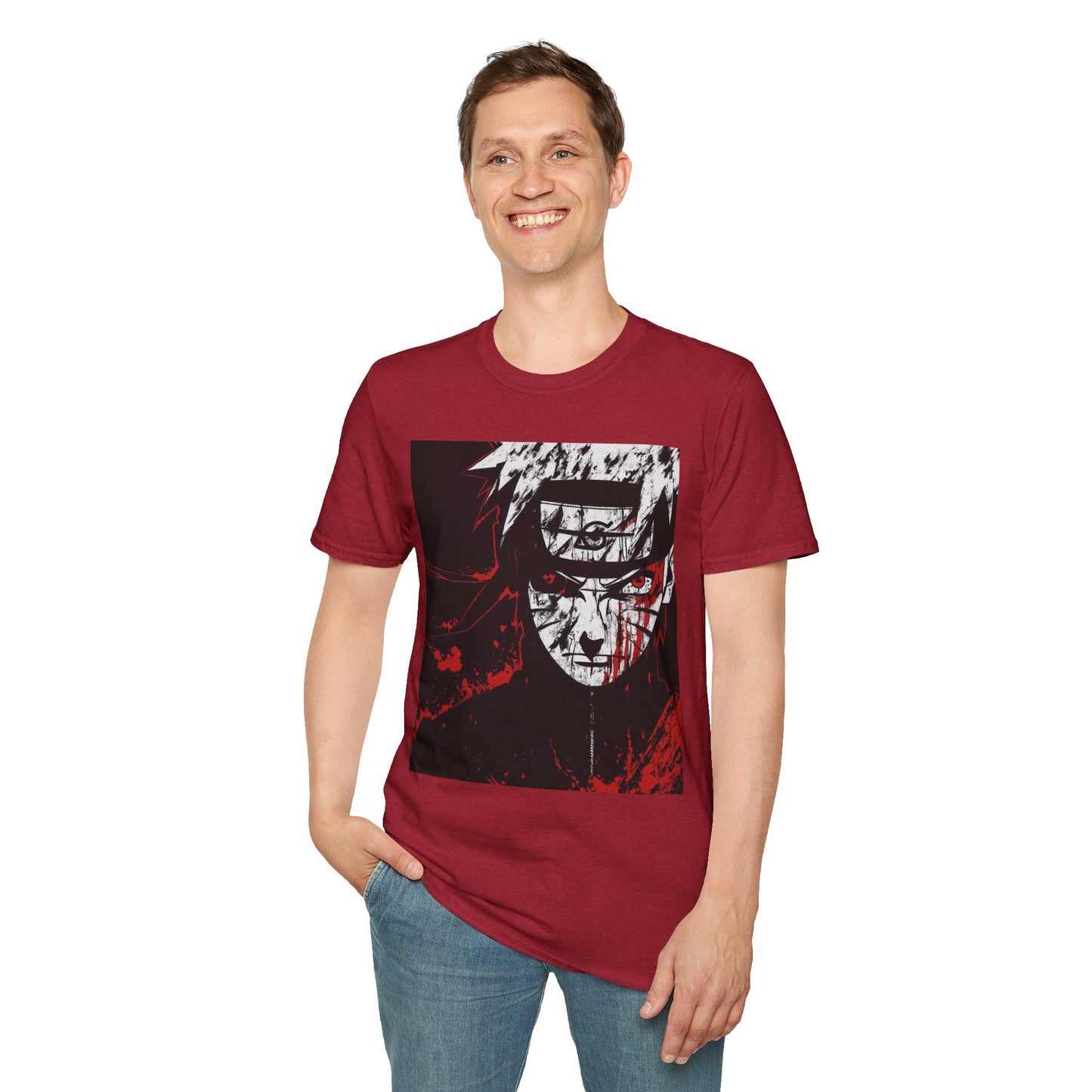 Naruto Nine Tails Tee - naruto nine tails shinobi anime shirt graphic tee unisex Nine Tails Tee – Naruto with blood-red splashes and metal headband
