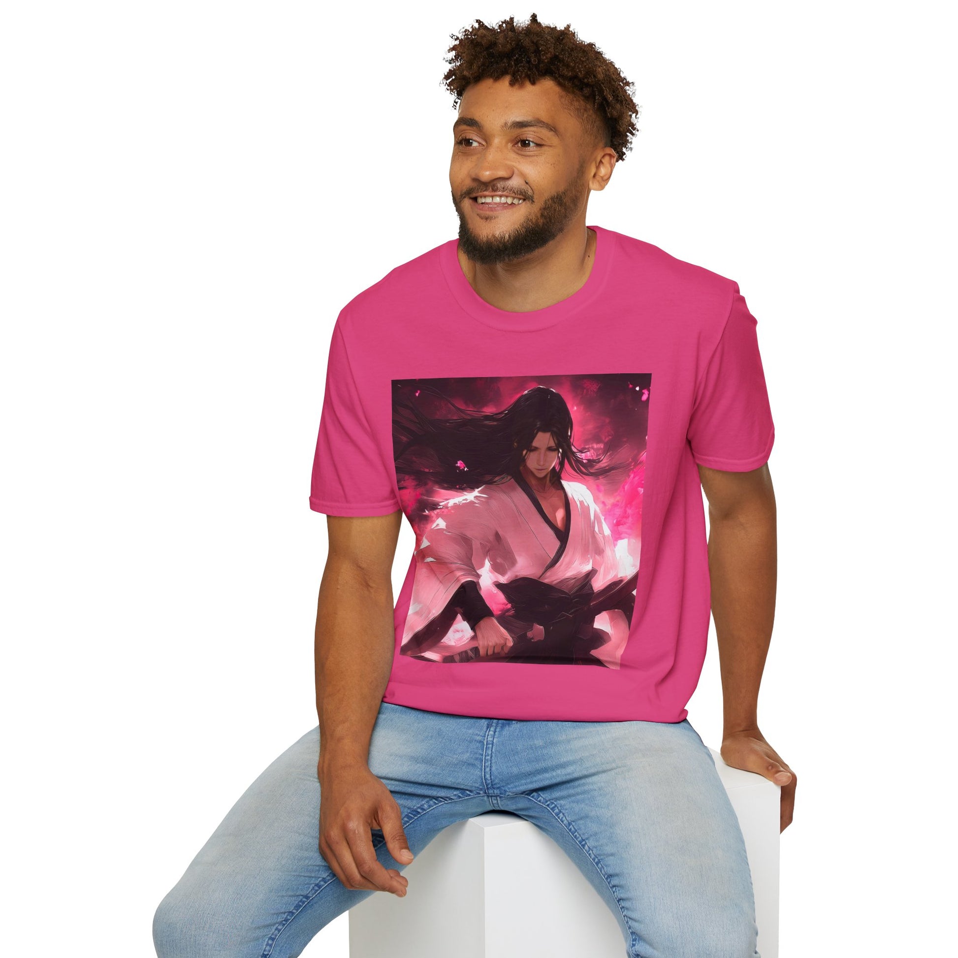 Senbonzakura Bleach Tee -  bleach byakuya kuchiki cherry blossom anime shirt graphic tee unisex Senbonzakura Tee – Byakuya Kuchiki with Senbonzakura petals in ethereal bloom