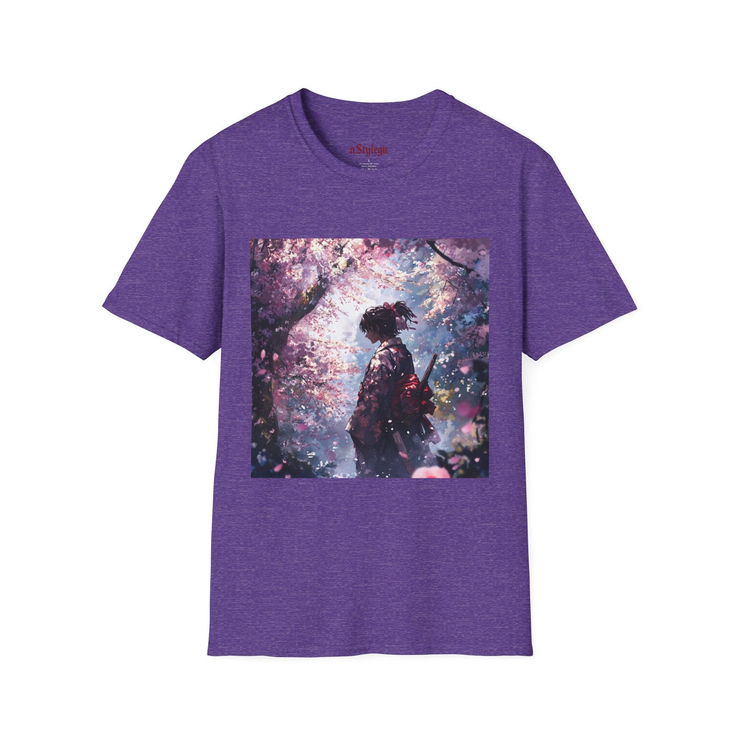 Cherry Blossom Warrior Tee - samurai cherry blossom japanese culture anime shirt graphic tee unisex Cherry Blossom Samurai Tee – Ornate samurai beneath pink blossoms with katana sheathed