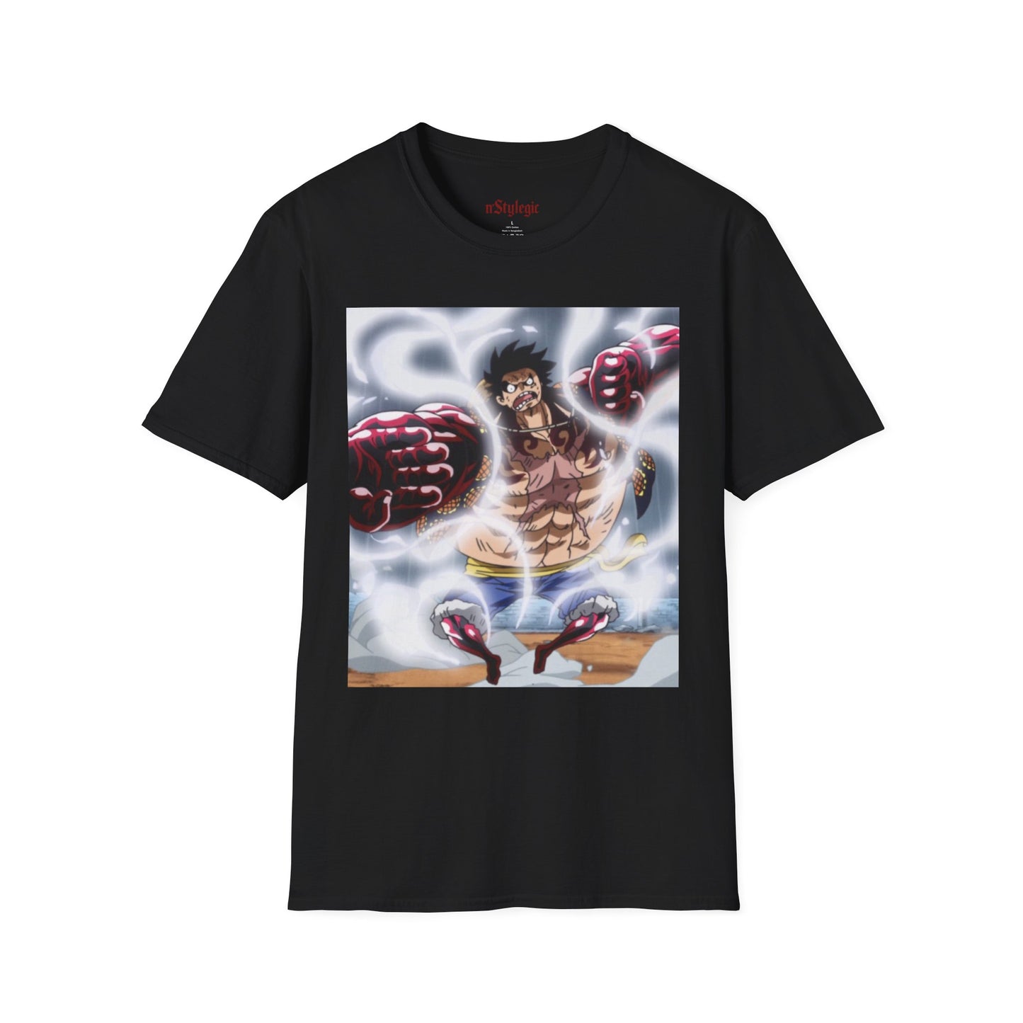 Luffy Gear 4 Anime Tee - one piece luffy gear 4 bounce man anime shirt graphic tee unisex Gear 4 Bounce Man Tee – Luffy in Gear 4 transformation with Haki aura