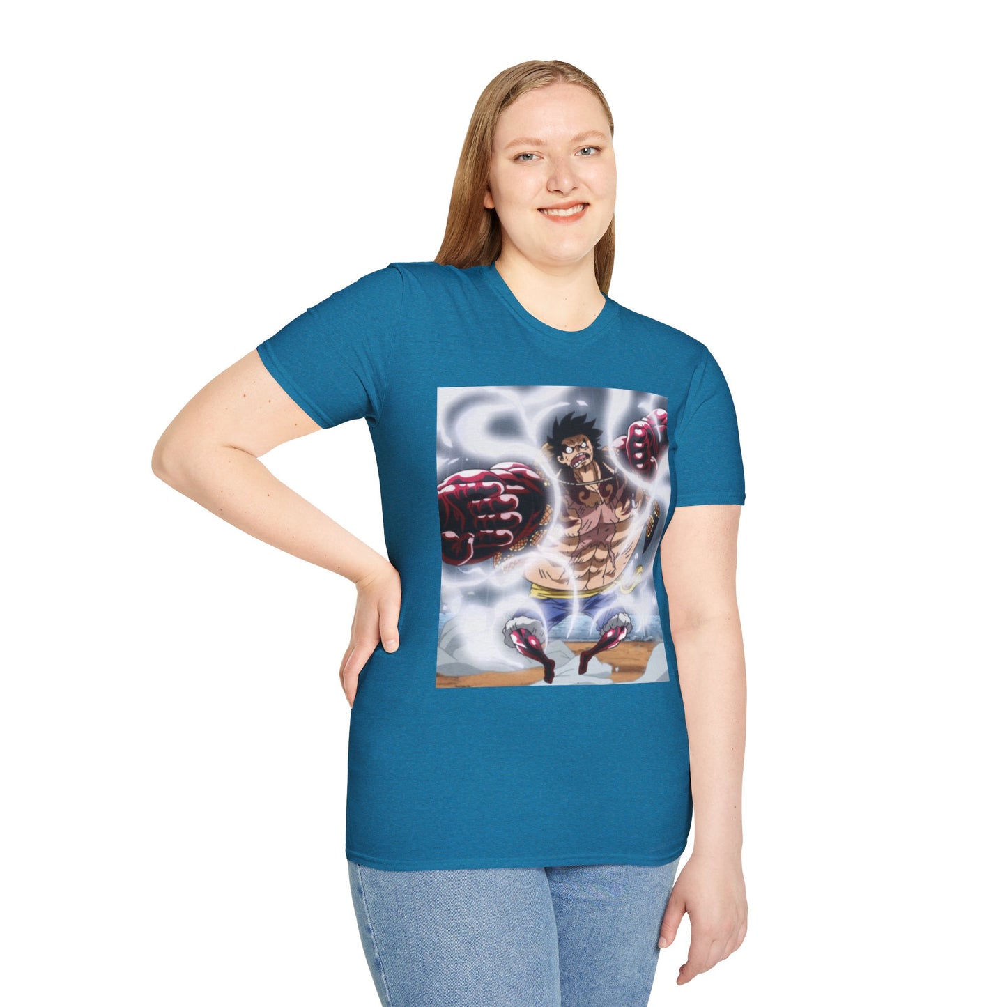 Luffy Gear 4 Anime Tee - one piece luffy gear 4 bounce man anime shirt graphic tee unisex Gear 4 Bounce Man Tee – Luffy in Gear 4 transformation with Haki aura