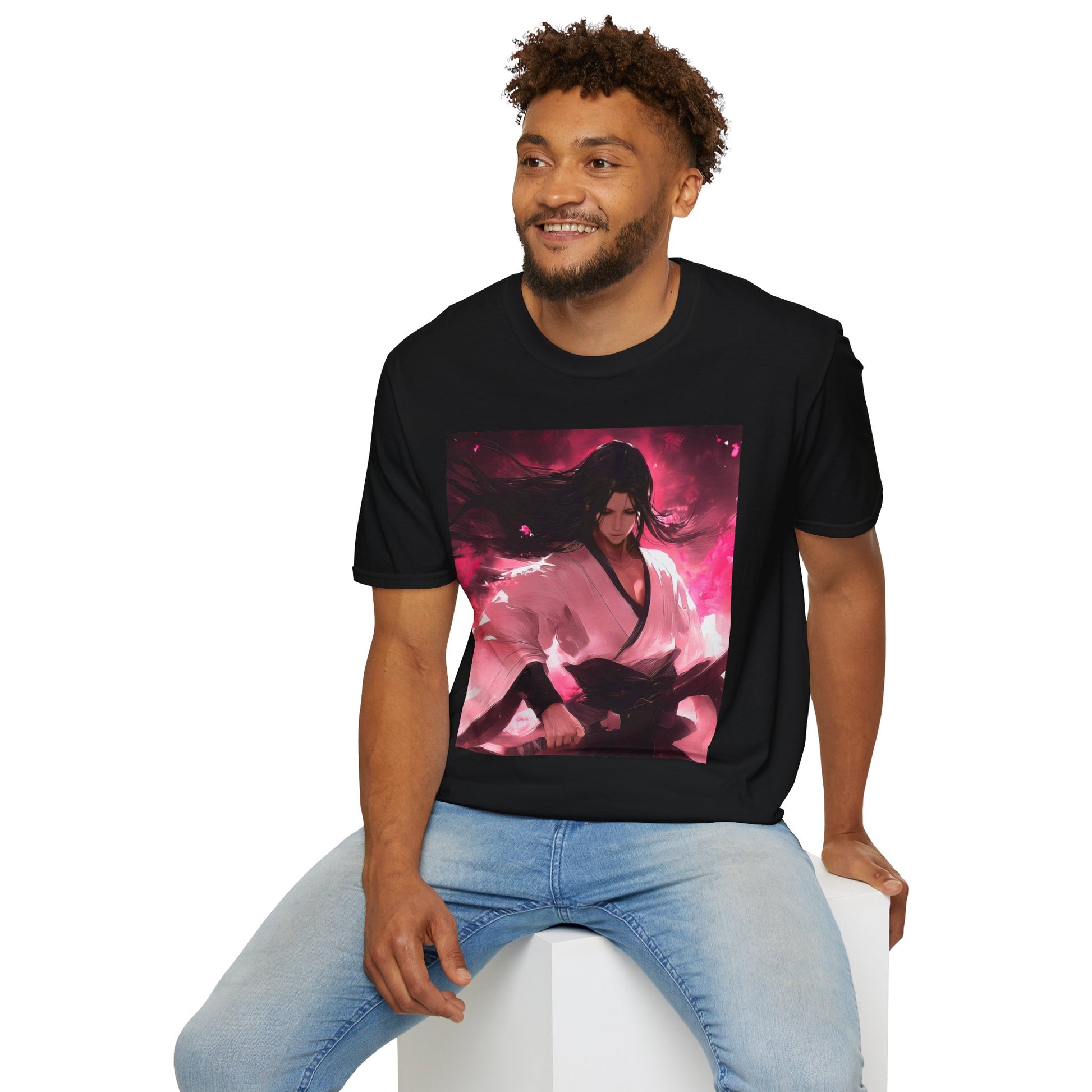 Senbonzakura Bleach Tee -  bleach byakuya kuchiki cherry blossom anime shirt graphic tee unisex Senbonzakura Tee – Byakuya Kuchiki with Senbonzakura petals in ethereal bloom