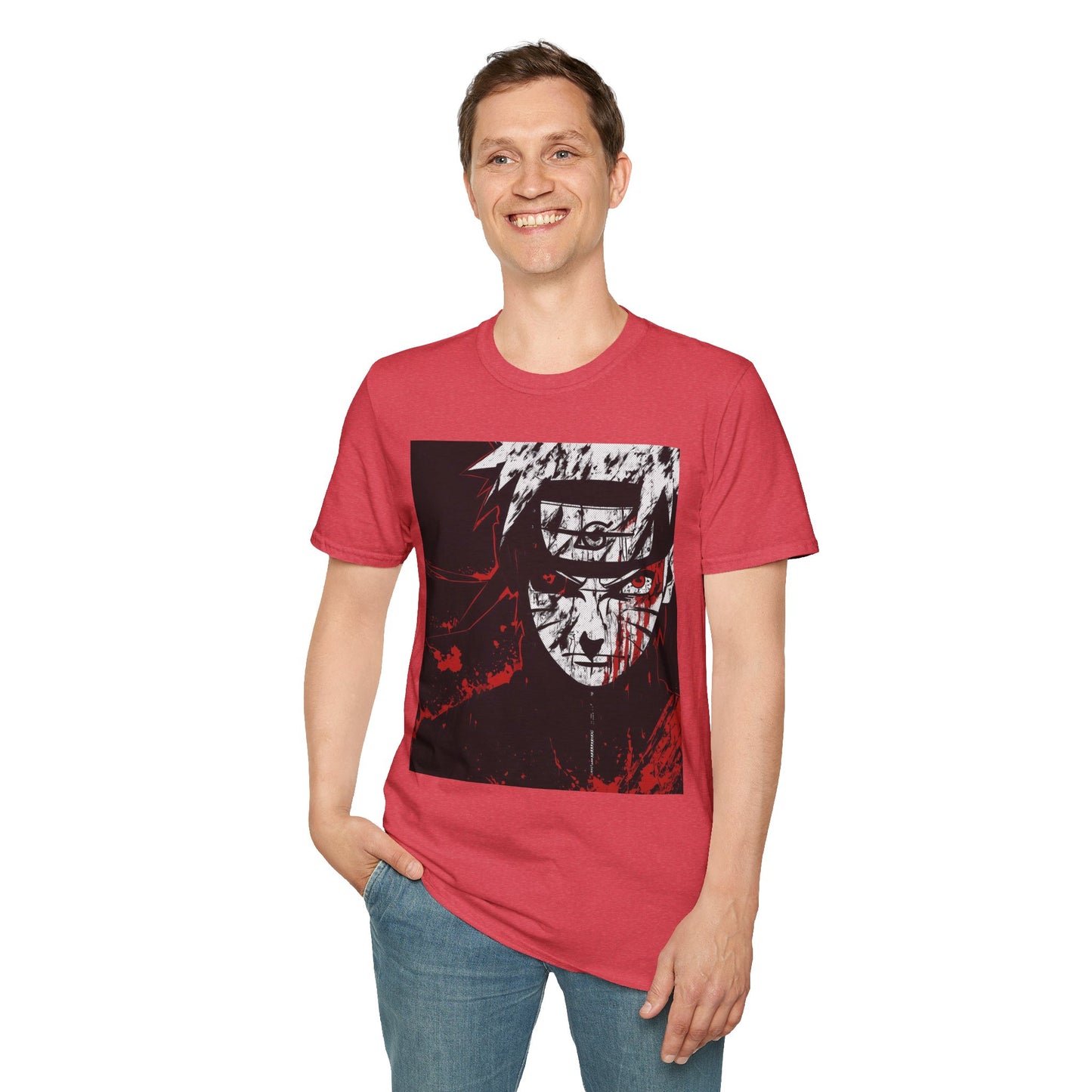 Naruto Nine Tails Tee - naruto nine tails shinobi anime shirt graphic tee unisex Nine Tails Tee – Naruto with blood-red splashes and metal headband