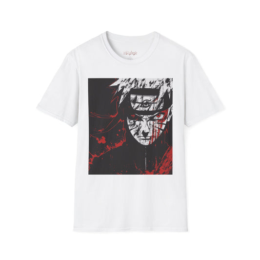 Naruto Nine Tails Tee -  naruto nine tails shinobi anime shirt graphic tee unisex Nine Tails Tee – Naruto with blood-red splashes and metal headband