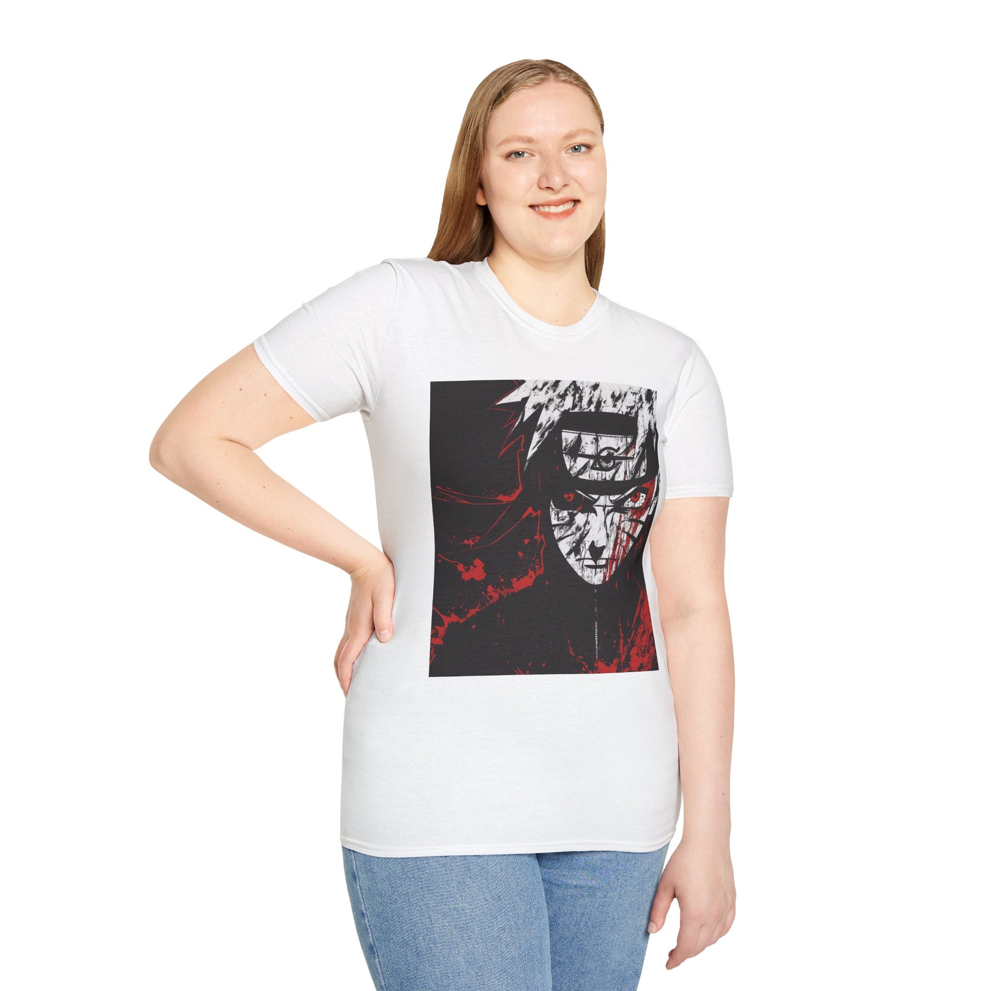 Naruto Nine Tails Tee -  naruto nine tails shinobi anime shirt graphic tee unisex Nine Tails Tee – Naruto with blood-red splashes and metal headband