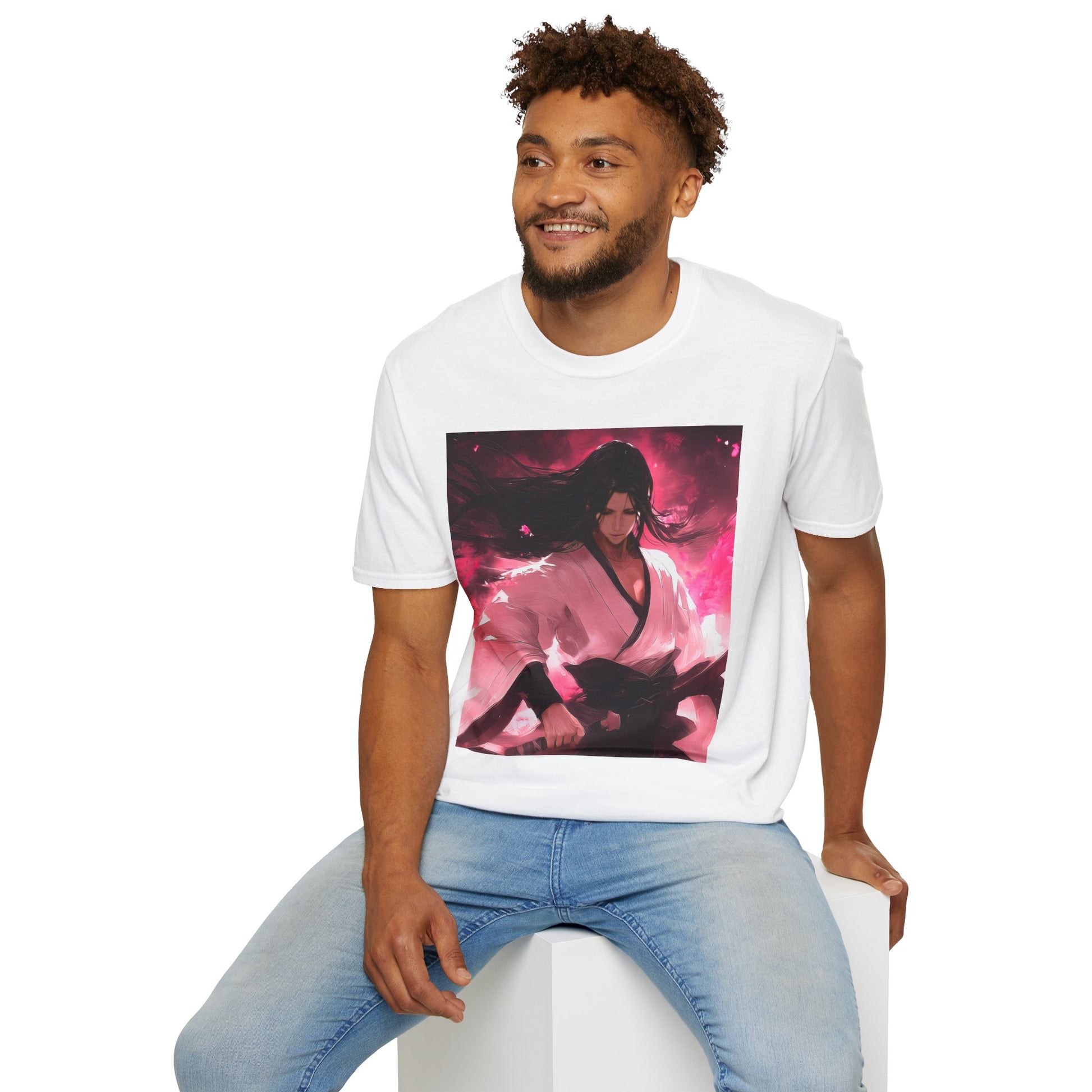 Senbonzakura Bleach Tee -  bleach byakuya kuchiki cherry blossom anime shirt graphic tee unisex Senbonzakura Tee – Byakuya Kuchiki with Senbonzakura petals in ethereal bloom