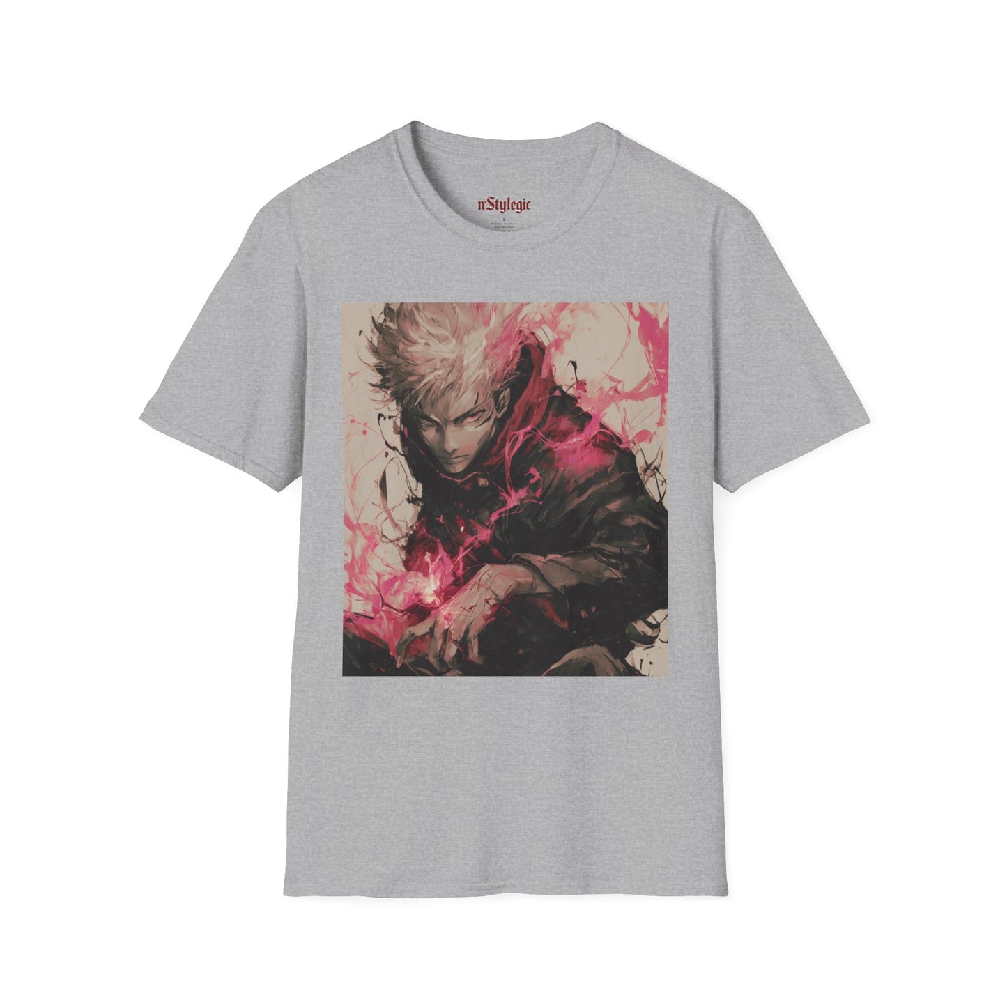Gojo Limitless Anime Tee - jujutsu kaisen gojo anime shirt graphic tee unisex Limitless Surge Tee – Satoru Gojo surrounded by swirling cursed energy in pink-red tones