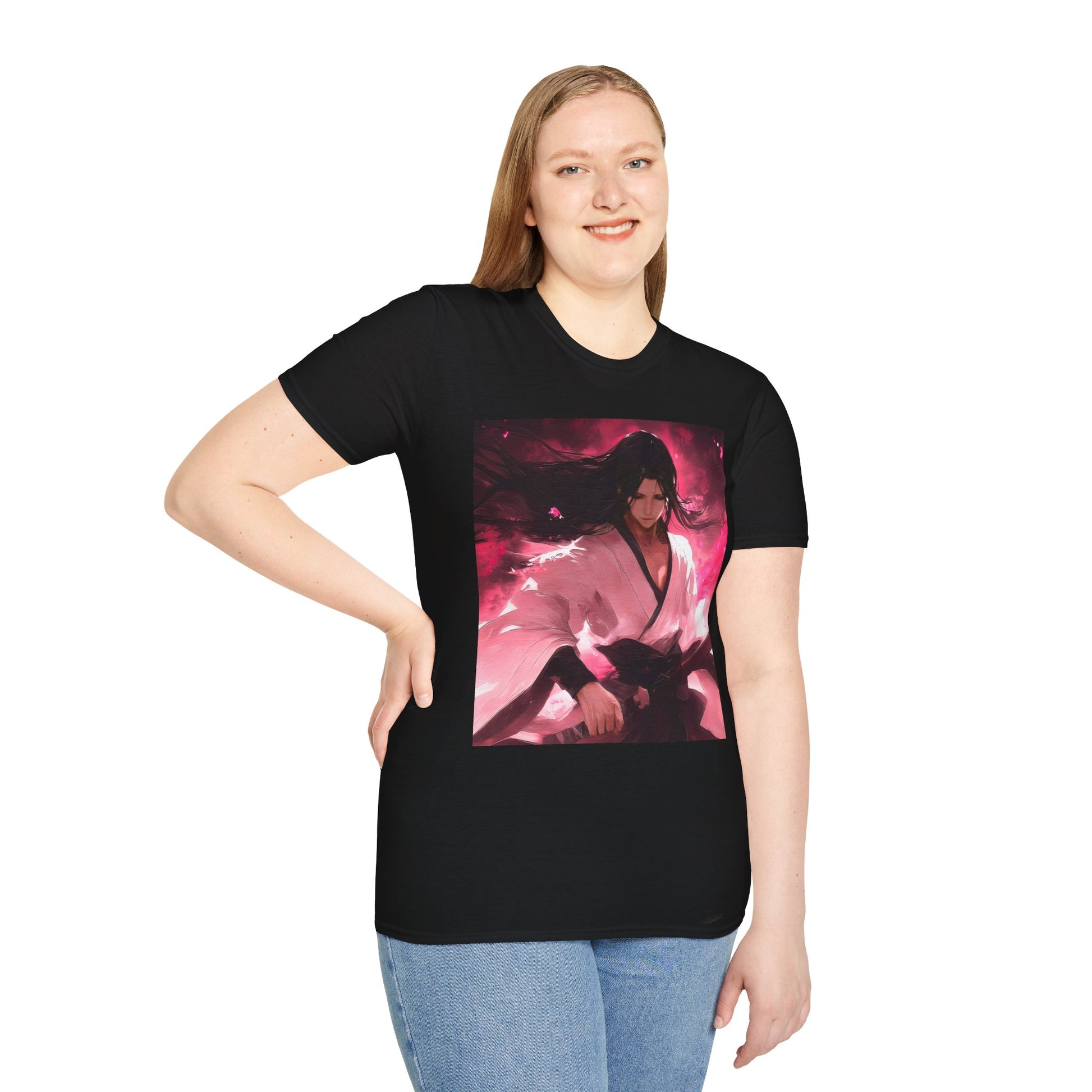 Senbonzakura Bleach Tee -  bleach byakuya kuchiki cherry blossom anime shirt graphic tee unisex Senbonzakura Tee – Byakuya Kuchiki with Senbonzakura petals in ethereal bloom