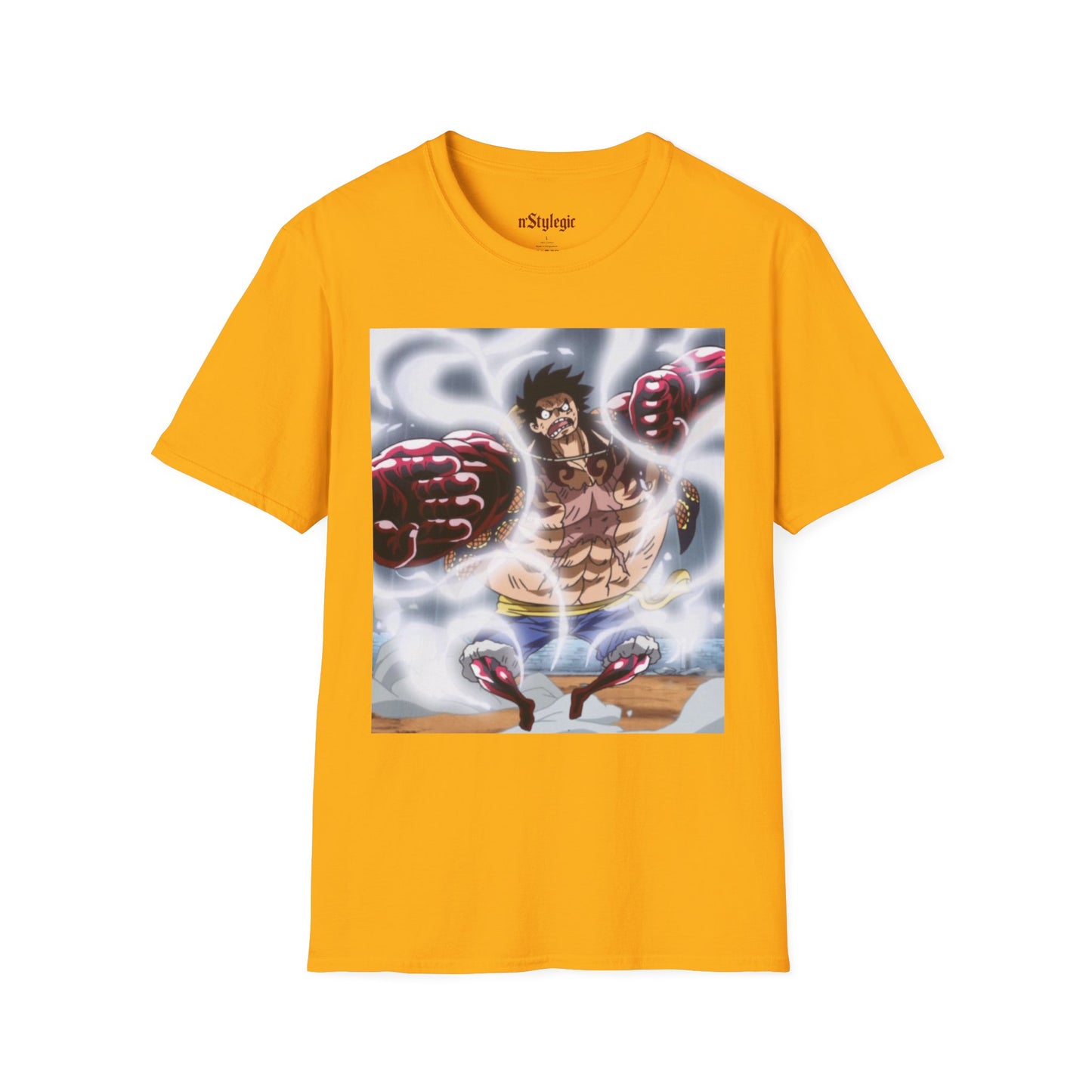 Luffy Gear 4 Anime Tee - one piece luffy gear 4 bounce man anime shirt graphic tee unisex Gear 4 Bounce Man Tee – Luffy in Gear 4 transformation with Haki aura
