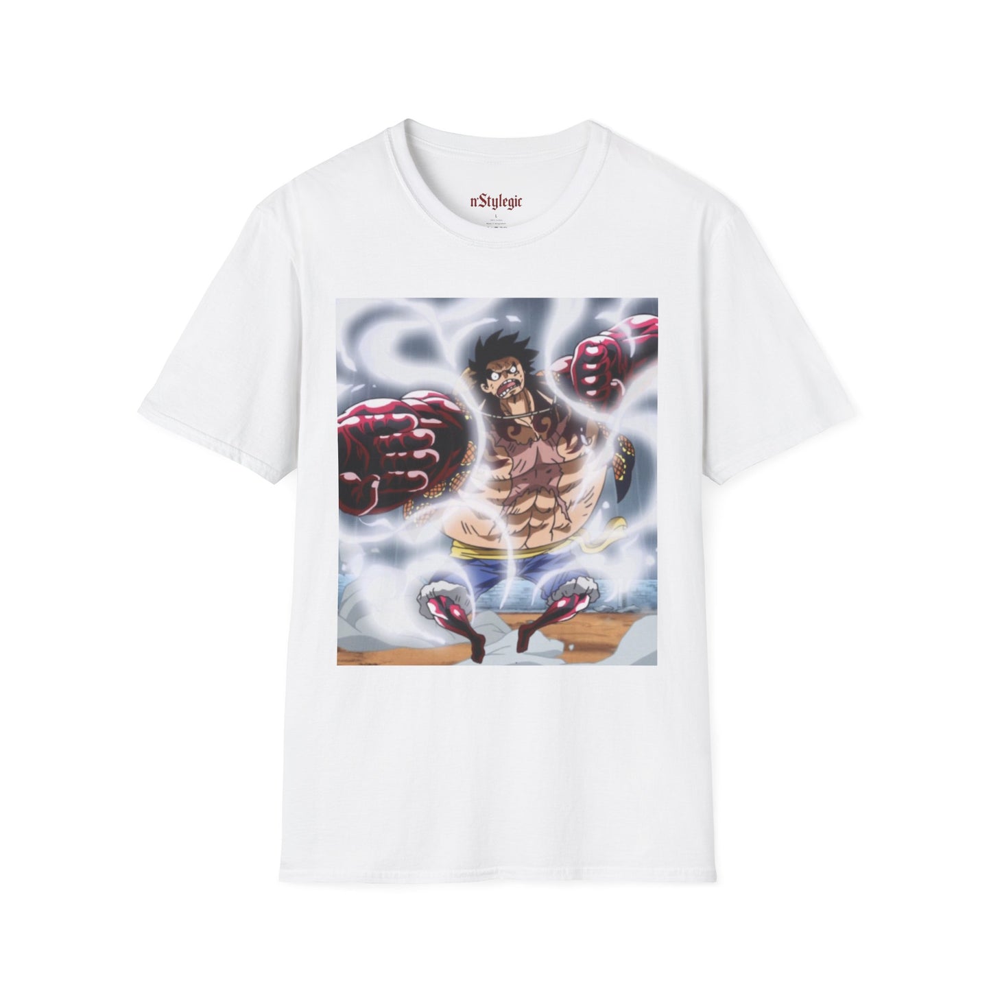 Luffy Gear 4 Anime Tee - one piece luffy gear 4 bounce man anime shirt graphic tee unisex Gear 4 Bounce Man Tee – Luffy in Gear 4 transformation with Haki aura
