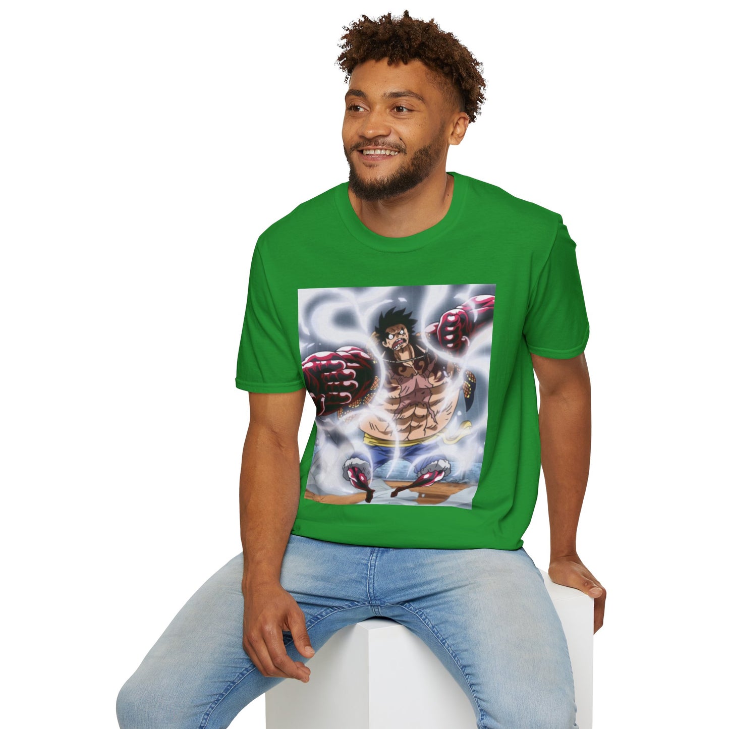 Luffy Gear 4 Anime Tee - one piece luffy gear 4 bounce man anime shirt graphic tee unisex Gear 4 Bounce Man Tee – Luffy in Gear 4 transformation with Haki aura