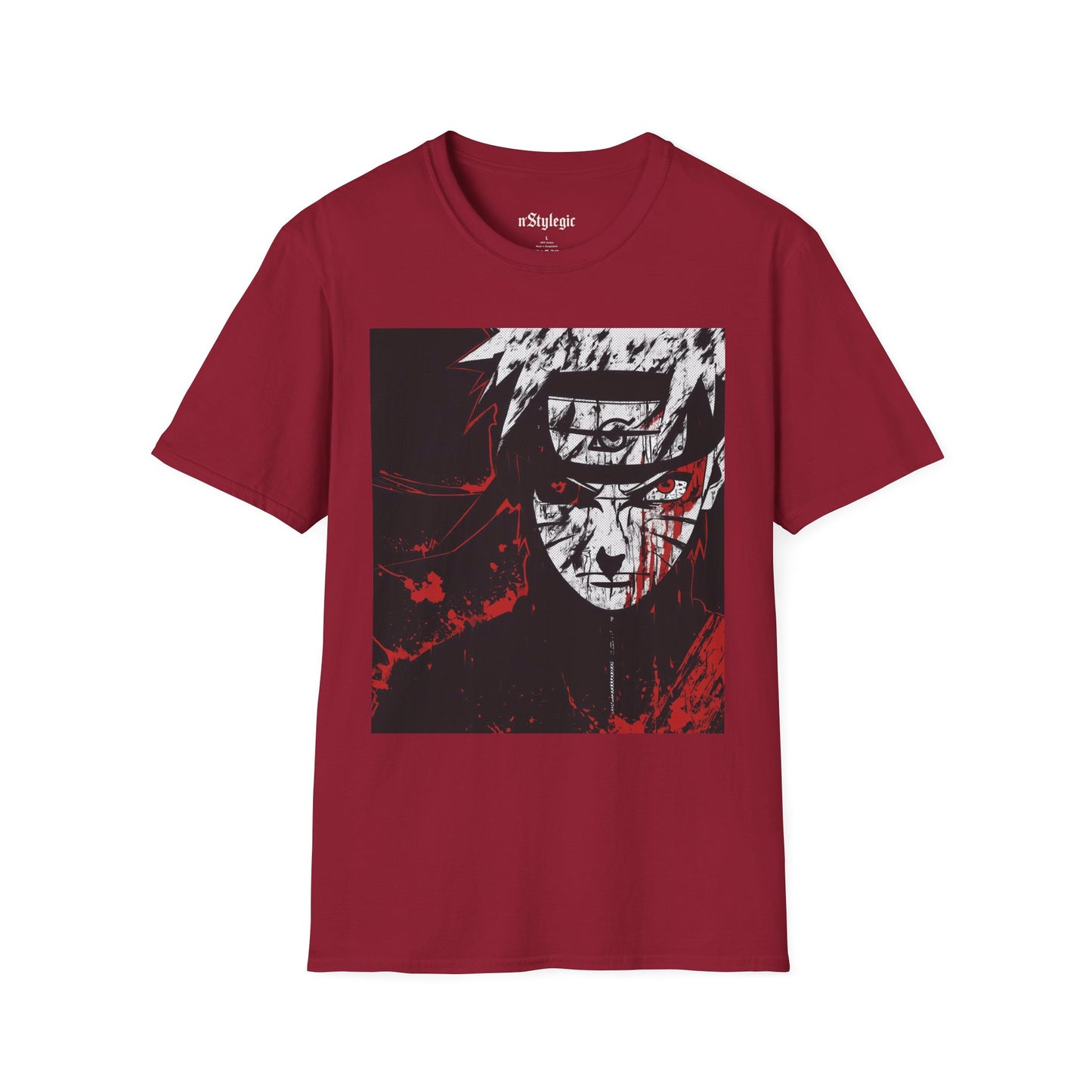 Naruto Nine Tails Tee - naruto nine tails shinobi anime shirt graphic tee unisex Nine Tails Tee – Naruto with blood-red splashes and metal headband