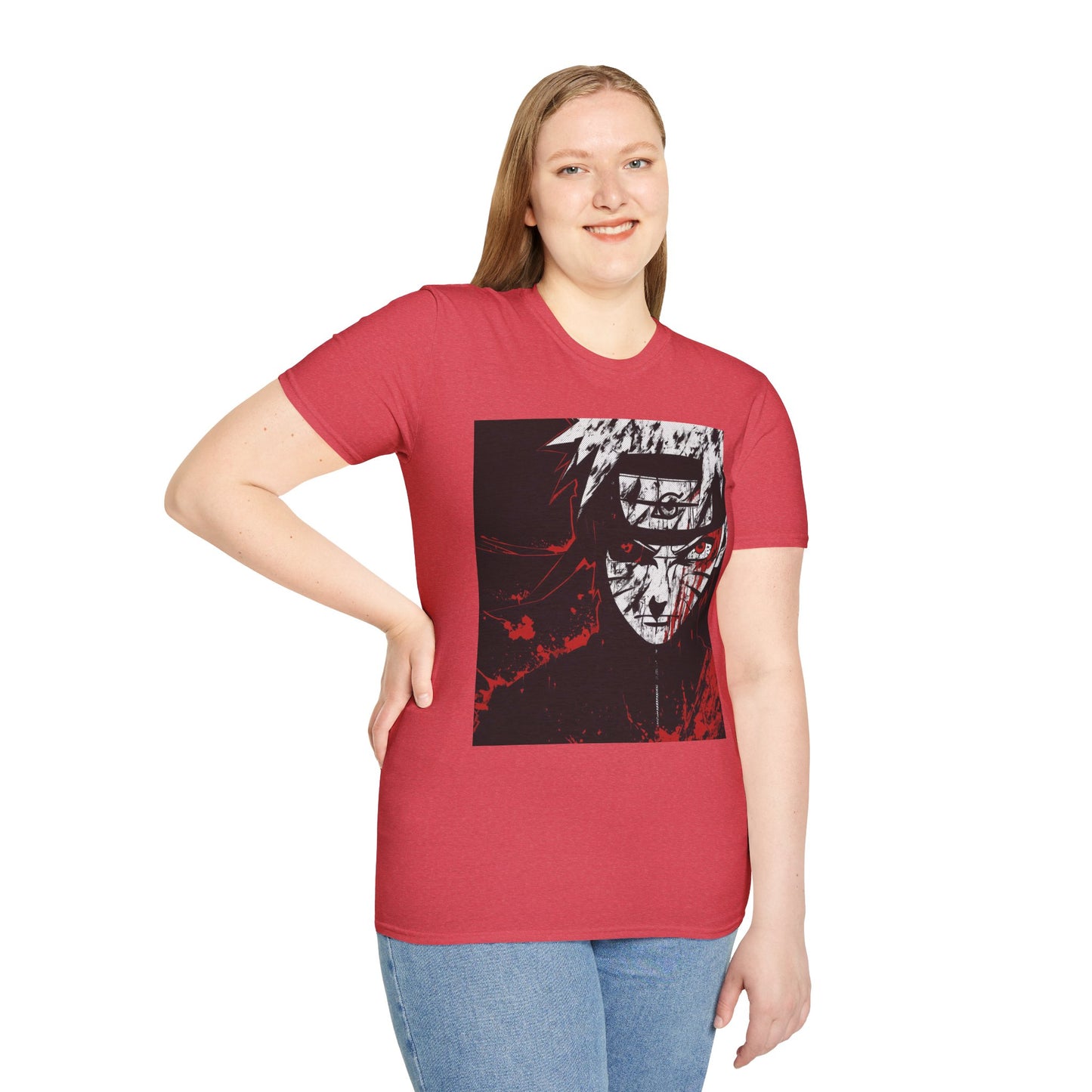 Naruto Nine Tails Tee -  naruto nine tails shinobi anime shirt graphic tee unisex Nine Tails Tee – Naruto with blood-red splashes and metal headband  