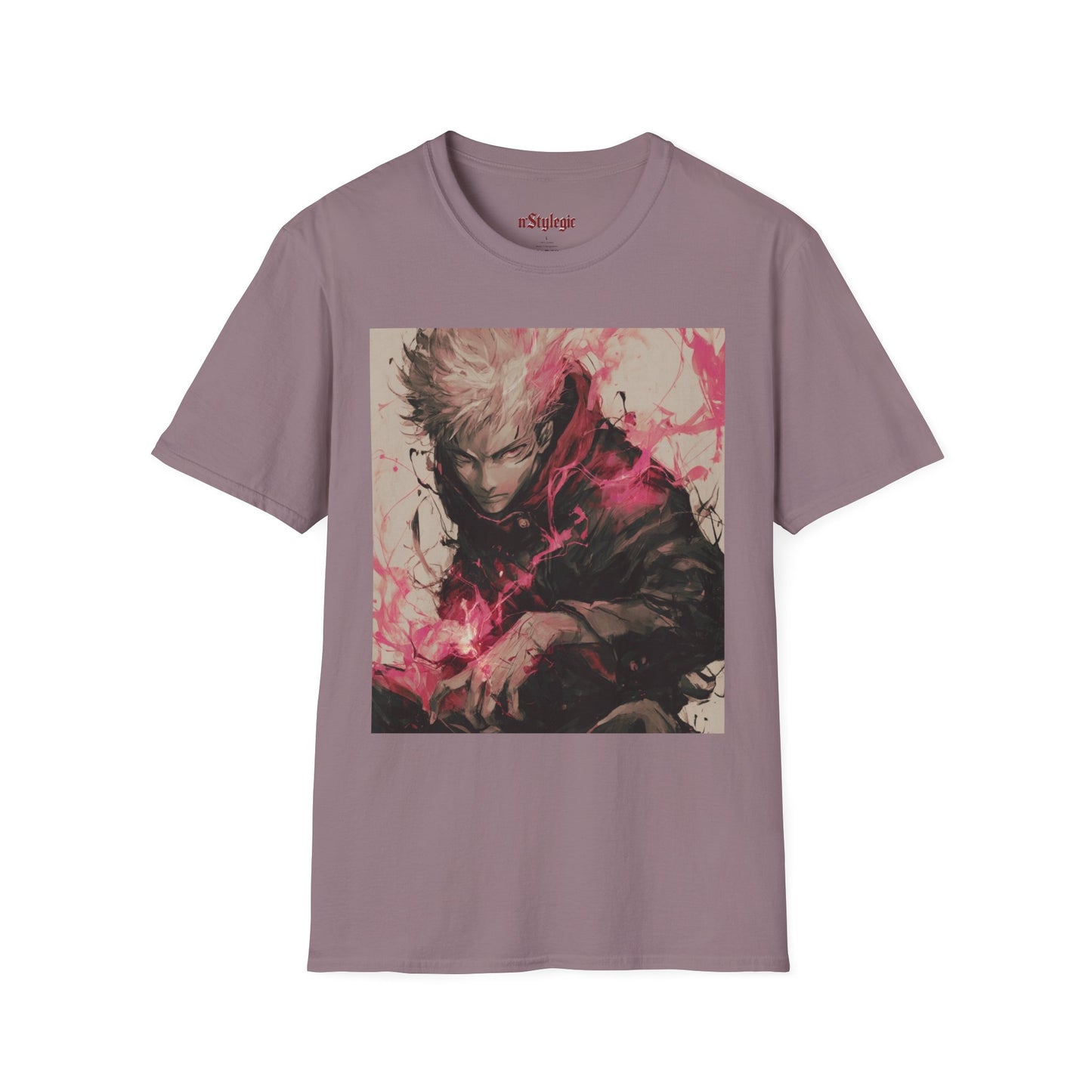 Gojo Limitless Anime Tee -  jujutsu kaisen gojo anime shirt graphic tee unisex Limitless Surge Tee – Satoru Gojo surrounded by swirling cursed energy in pink-red tones