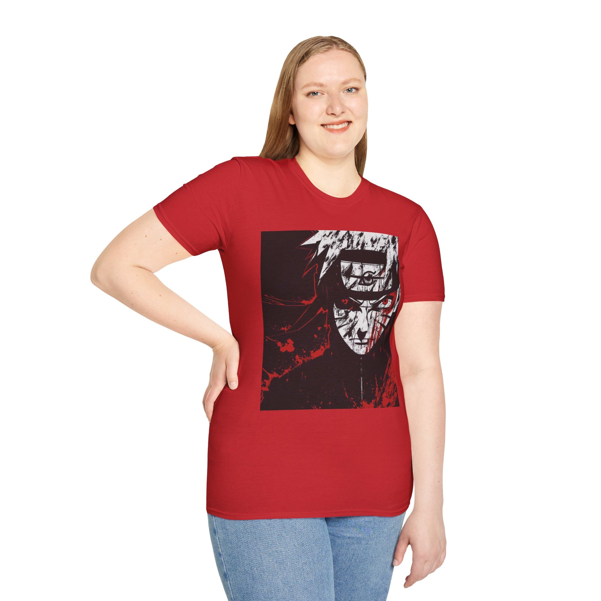 Naruto Nine Tails Tee -  naruto nine tails shinobi anime shirt graphic tee unisex Nine Tails Tee – Naruto with blood-red splashes and metal headband  