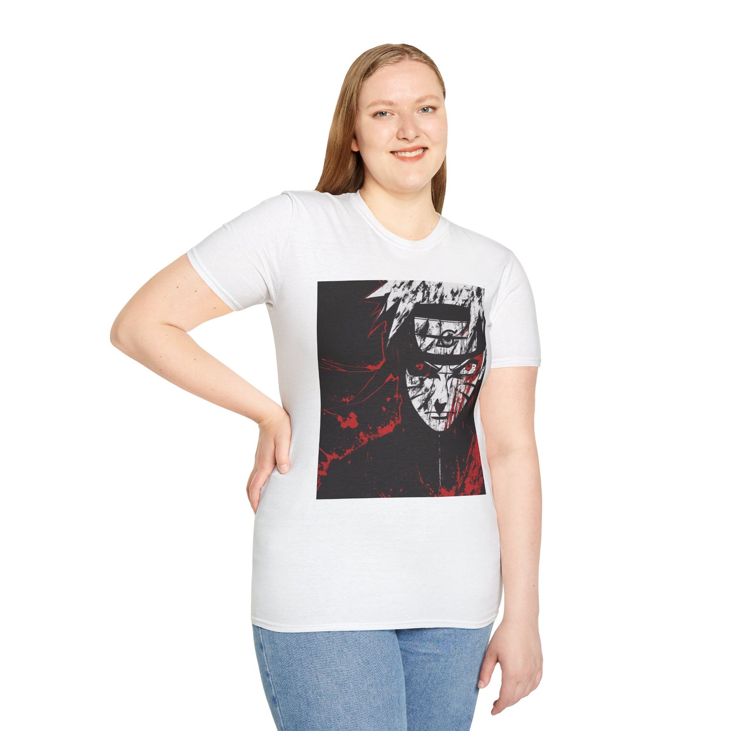 Naruto Nine Tails Tee -  naruto nine tails shinobi anime shirt graphic tee unisex Nine Tails Tee – Naruto with blood-red splashes and metal headband  