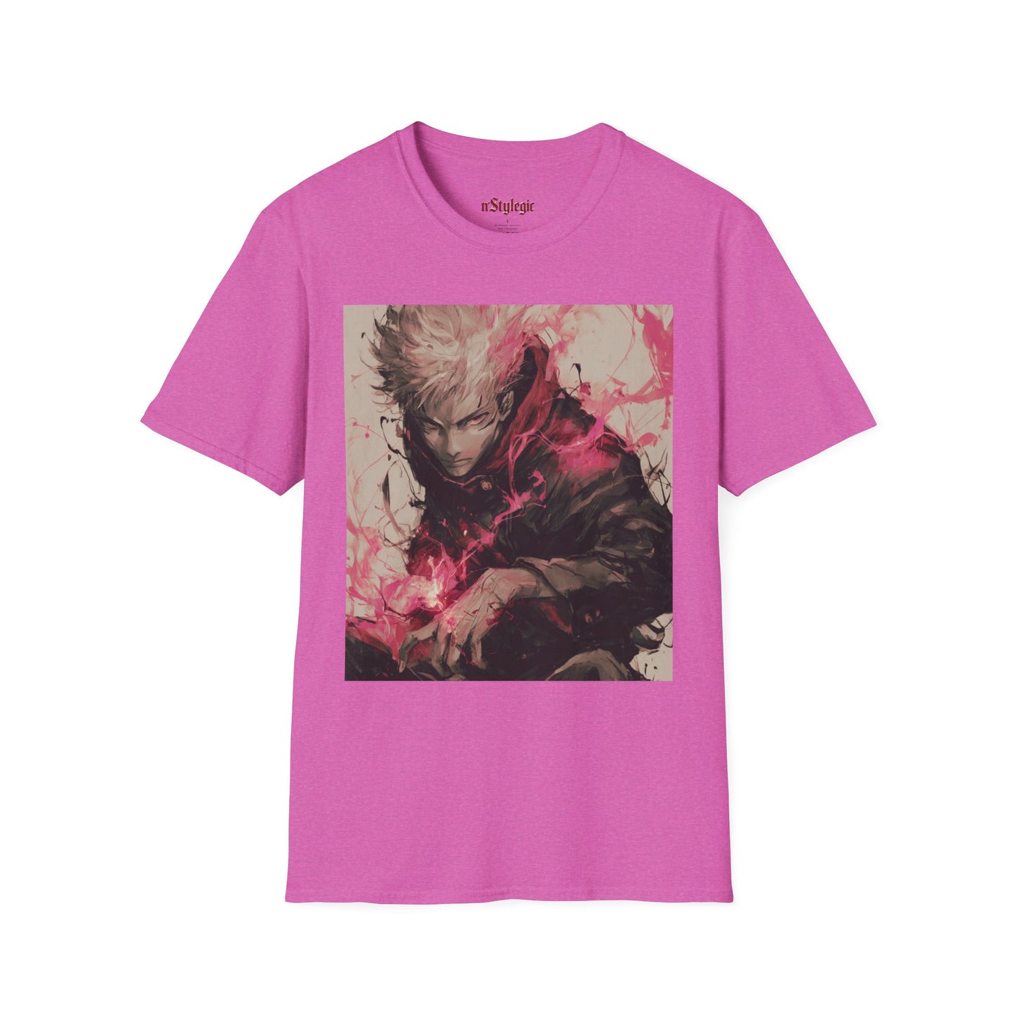 Gojo Limitless Anime Tee -  jujutsu kaisen gojo anime shirt graphic tee unisex Limitless Surge Tee – Satoru Gojo surrounded by swirling cursed energy in pink-red tones